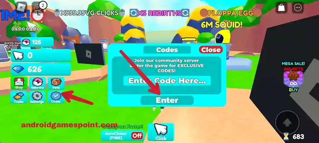 Roblox [x999.99 Vg Clicks] Clicking Frenzy codes: