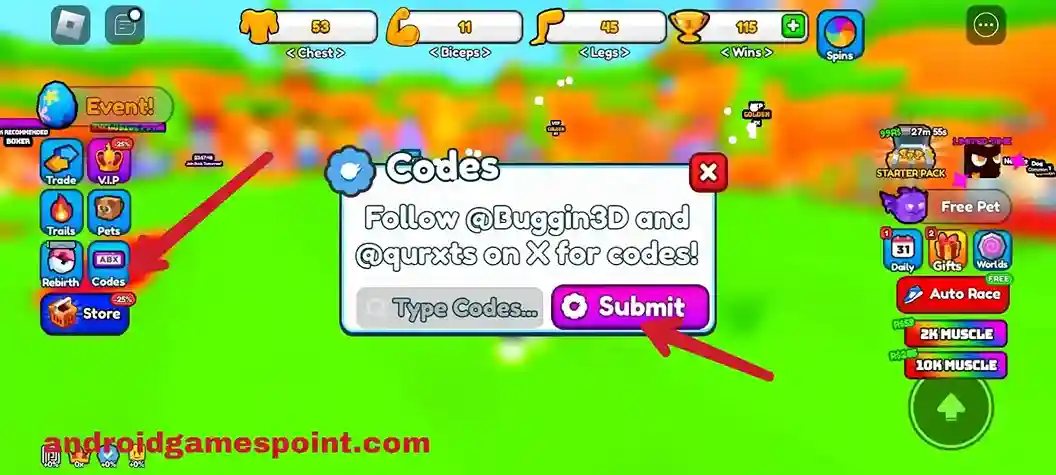 Roblox Muscle Race Simulator codes/codelist