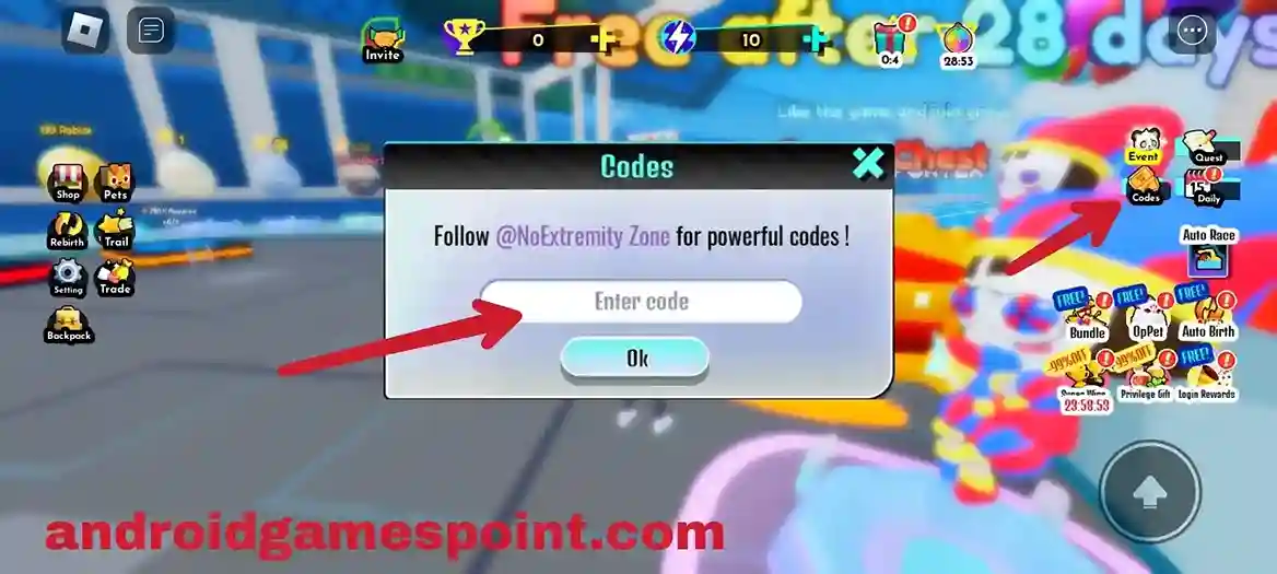 Roblox Swim Race Simulator codes