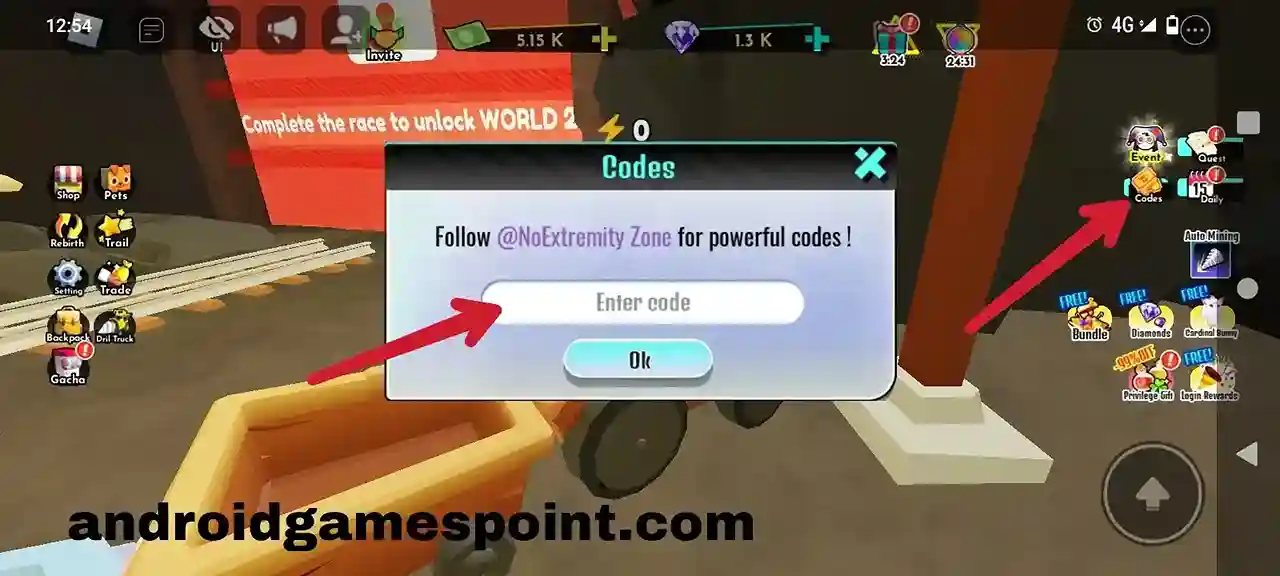 Roblox Mining Racer Simulator codes