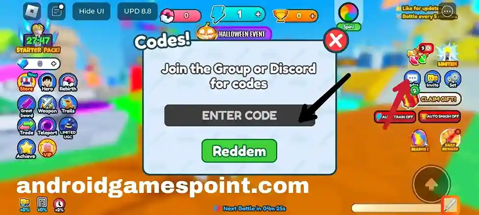 Roblox Great Sword Simulator redeem codes