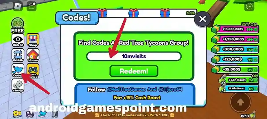 Roblox Pizzeria Tycoon 2 codelist 