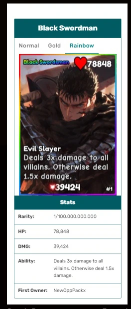 Roblox Anime Card Battle best damage card